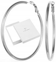 Wielkie Kolczyki Koła Grube Kółka 8.5cm Srebrne Duże Gigant Kolucha Colibra