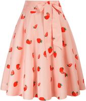 Spódnica Damska Rozkloszowana Vintage Elegancka Retro Różowa XXL
