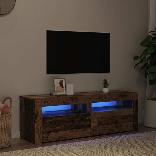 Szafka pod TV z oświetleniem LED, stare drewno, 120x35x40 cm na Arena.pl