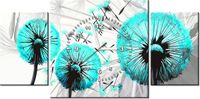 60CM 40CM ZEGAR OBRAZ DMUCHAWCE TURKUSIE DRUK PŁÓTNO RAMA