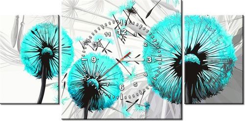 60CM 40CM ZEGAR OBRAZ DMUCHAWCE TURKUSIE DRUK PŁÓTNO RAMA na Arena.pl