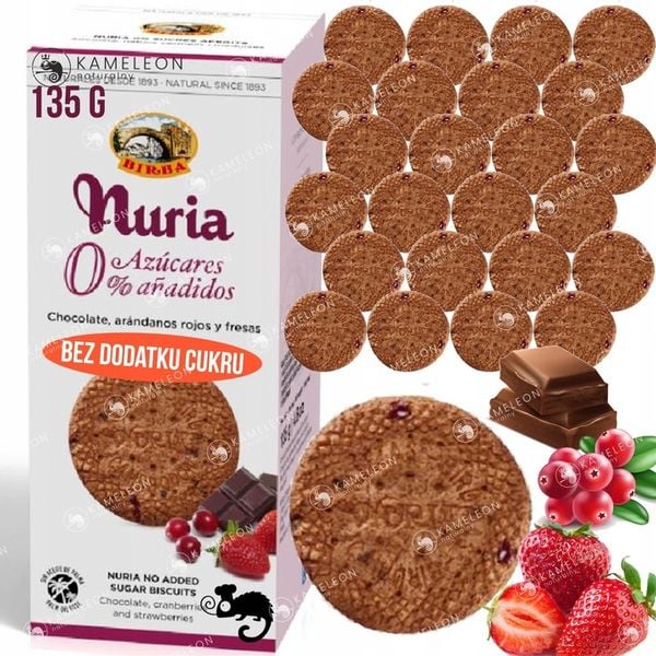 BIRBA Nuria CIASTKA HERBATNIKI PRZEKĄSKA mix SMAKÓW BEZ CUKRU 135gx8 1,08KG zdjęcie 5