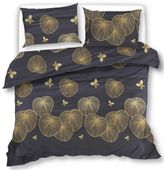 Pościel Satynowa 160X200 Żółte Motylki 18361