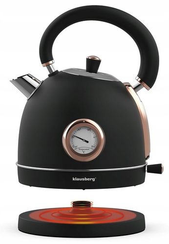 Czajnik elektryczny 1.8L z Termometrem RETRO Klausberg KB-7905 2200W Czarny na Arena.pl