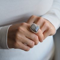 Srebrny pierścionek z Krzemieniem Pasiastym – ręcznie wykonany, srebro 925 1