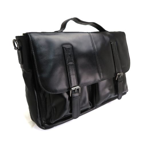 skórzana teczka męska bellugio - czarna na Arena.pl