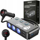 Rozdzielacz Samochodowy Gniazda Zapalniczki 12-24V 3x USB 3.0QC USB-C 120W