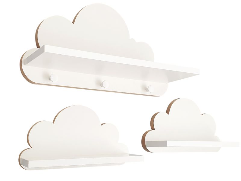 Półka Chmurka zestaw 3 szt. z wieszakiem półki chmurki dla dziecka zdjęcie 1