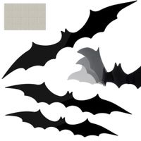 Nietoperz dekoracja ozdoba na halloween zestaw foliowy czarny duże 3szt