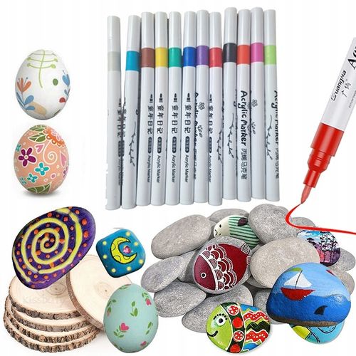 FLAMASTRY PISAKI AKRYLOWE DO RÓŻNYCH POWIERZCHNI 24 szt na Arena.pl