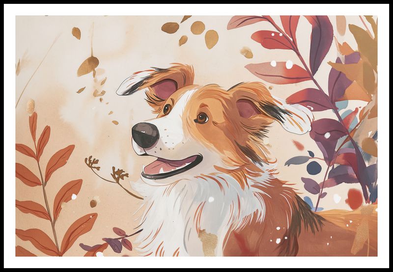 Plakat 91,5x61cm Collie Jesienną Porą zdjęcie 3