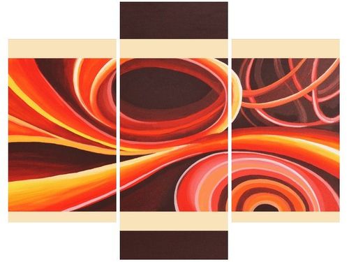 70 90CM OBRAZ 3 ELEM POMARAŃCZOWY WIR ŚCIENNY PŁÓTNO na Arena.pl