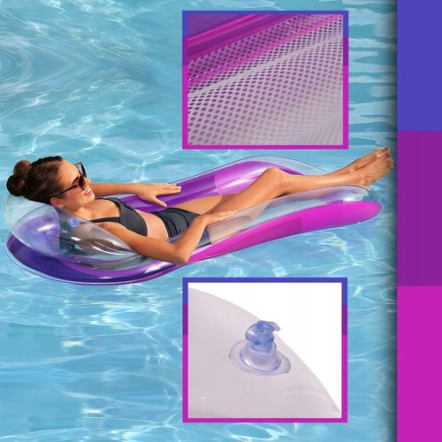 MATERAC DMUCHANY Z SIATKĄ DO PŁYWANIA LEŻAK PLAŻOWY NA BASEN HAMAK WODNY na Arena.pl