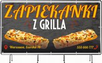 BANER REKLAMOWY 200x100 cm projekt w cenie oczkowany ZAPIEKANKI Z GRILLA