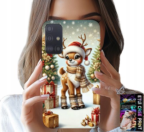 ETUI DO SAMSUNG GALAXY M31S - RENIFER, WZORY BOŻONARODZENIOWE + SZKŁO na Arena.pl