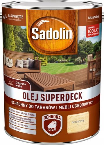 Olej do tarasów Sadolin Superdeck bezbarwny 5 l na Arena.pl