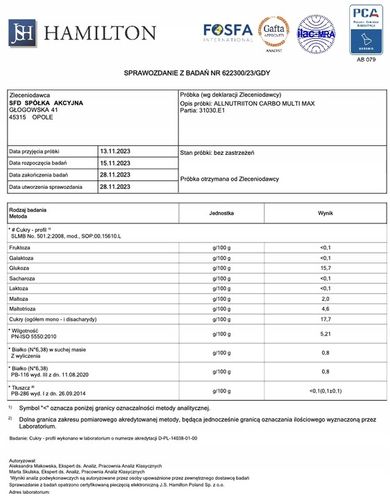ALLNUTRITION CARBO MULTI MAX 3000g POMARAŃCZA WĘGLOWODANY ENERGIA na Arena.pl