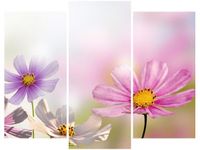 70 90CM OBRAZ 3 ELEM DELIKATNE KWIATY ŚCIENNY DRUK PŁÓTNO