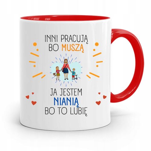 Dla Niani Opiekunki Kubek Czerwony Na Prezent Z Nadrukiem Ze Zdjęciem na Arena.pl