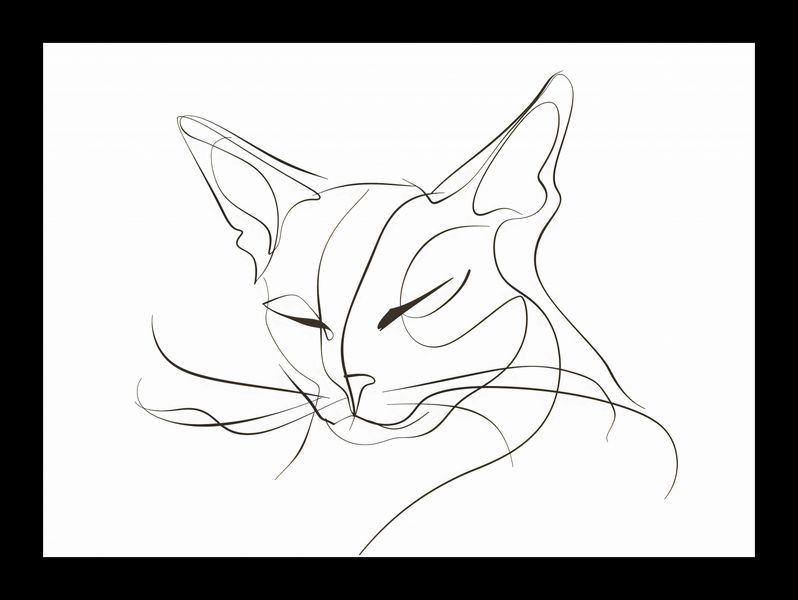 Plakat 18x13cm Linijny Kot zdjęcie 2