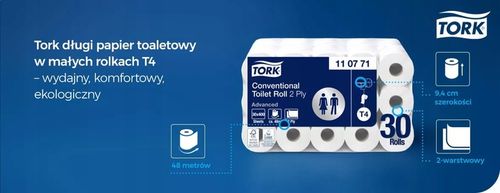 Papier Tork Advanced 110771 T4 30 rolek po 50m 2W BEZZAPACHOWY miękki na Arena.pl