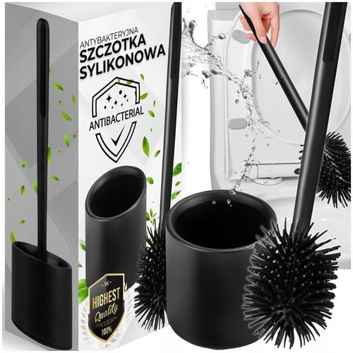 SZCZOTKA DO WC SILIKONOWA TOALETOWA DO ŁAZIENKI TOALETY CZARNA + na Arena.pl