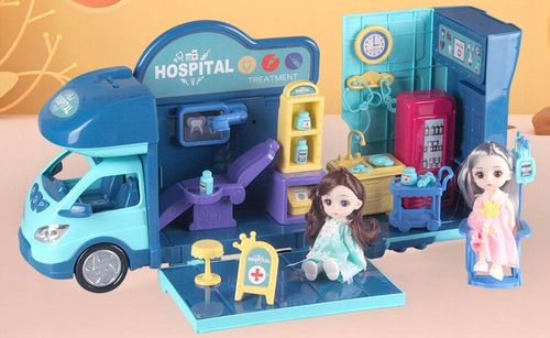 Kamper marzeń AUTO dla LALEK otwierany domek ZESTAW LEKARZ DOKTOR DENTYSTA na Arena.pl