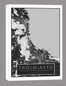 Trójmiasto czarna mapa  - obraz na płótnie 90x120 cm