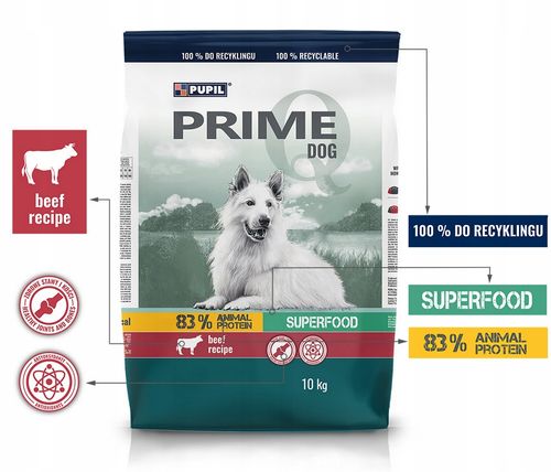 Karma sucha dla psa PUPIL Prime Quality warzywa wołowina wół 10 kg na Arena.pl