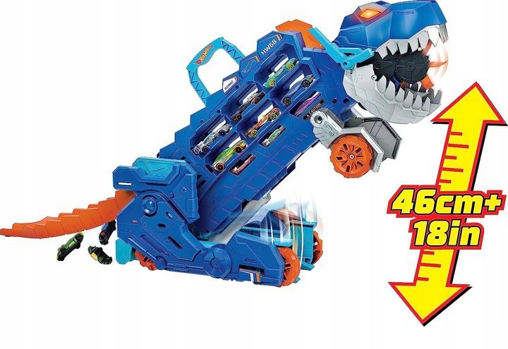 HOT WHEELS T-REX MEGA TRANSPORTER TORY WYŚCIGOWE zdjęcie 2