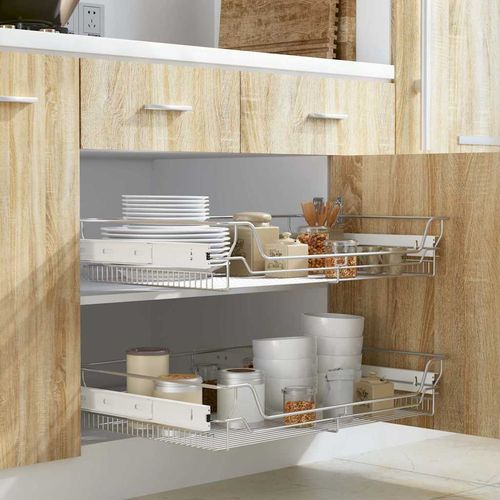 Wysuwane kosze druciane, 2 szt., srebrne, 800 mm na Arena.pl