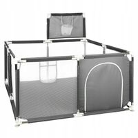 2X PRIMABOBO KOJEC DLA DZIECI 126x126cm SZARY z koszem Teo