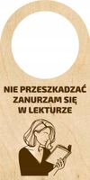 ZAWIESZKA NA DRZWI KLAMKĘ drewniana grawerowana NIE PRZESZKADZAĆ CZYTAM