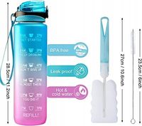 Butelka na Wodę 1L BPA Free Motywacyjna | Bidon Szczelny Sportowy ze Słomką