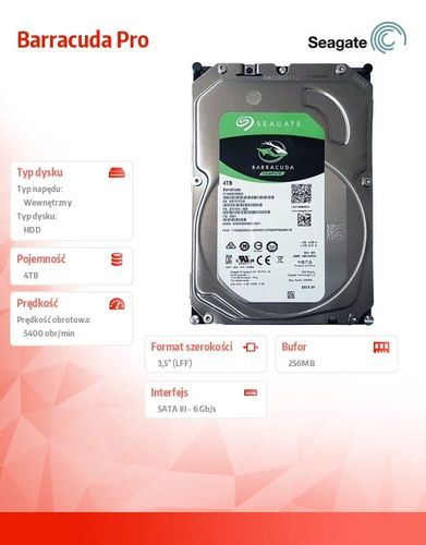 Seagate Barracuda 4TB 3,5'' 256 ST4000DM004 na Arena.pl