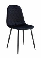 Krzesło welurowe tapicerowane nowoczesne do jadalni salonu Monica3 czarne