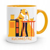 Kubek Żółty Dla Kucharza Kucharki Kuchmistrz Z Nadrukiem Ze Zdjęciem