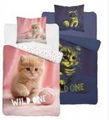 Pościel bawełniana fluorescencyjna 160x200cm KOTEK