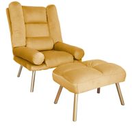 FOTEL TOKIO ROZKŁADANY Z PODNÓŻKIEM N. ZŁOTA MG15