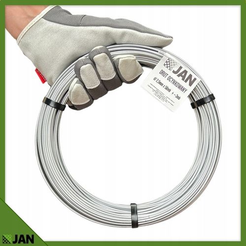 DRUT ocynkowany NACIĄGOWY sadowniczy 2,5 do SIATKI OGRODZENIOWEJ 50m na Arena.pl