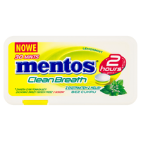 Mentos CleanBreath Lemon Mint Odświeżające pastylki bez cukru 21 g