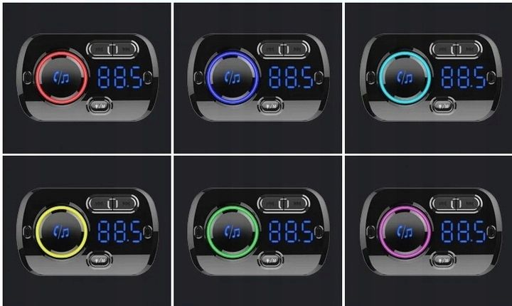 TRANSMITER BLUETOOTH FM SAMOCHODOWY SZYBKA ŁADOWARKA 2x USB AUX zdjęcie 4