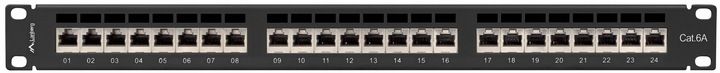 PATCHPANEL 24 PORT 1U 19" KAT.6A FTP EKRANOWANY CZARNY LANBERG zdjęcie 4