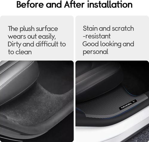 Listwy Progowe Tył do Tesla Model Y 2021 2023 2szt Carbon Czarne ABS na Arena.pl