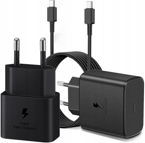 ULTRA SZYBKA ŁADOWARKA DO TELEFONU SAMSUNG KOSTKA PD 45W + KABEL USB-C 100W na Arena.pl