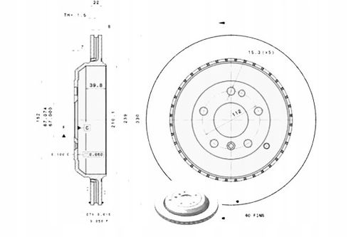 TARCZA HAM TYL 330X22 V BREMBO na Arena.pl