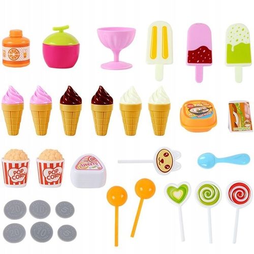 SKLEP WÓZEK LODZIARNIA CUKIERNIA DŹWIĘK LED 39 ELEMENTÓW DLA DZIECI na Arena.pl