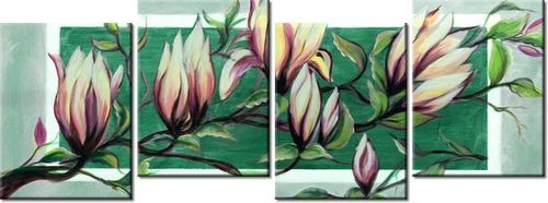 45CM 120 OBRAZ 4 ELEM SŁODYCZ MAGNOLII ZIELENI ŚCIENNY na Arena.pl
