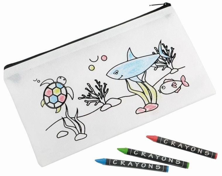 Piórnik COLOURFUL SCHOOL, biały zdjęcie 2