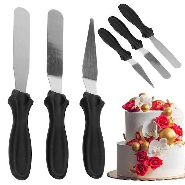 Szpatułki cukiernicze do ciasta 3 szt. łopatki ze stali nierdzewnej zdjęcie 1